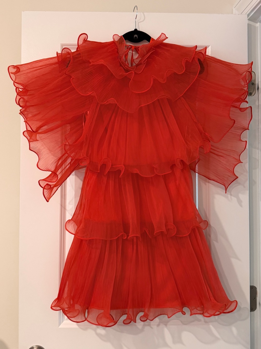 NWT Akira Red Tiered Ruffle Chiffon Dress